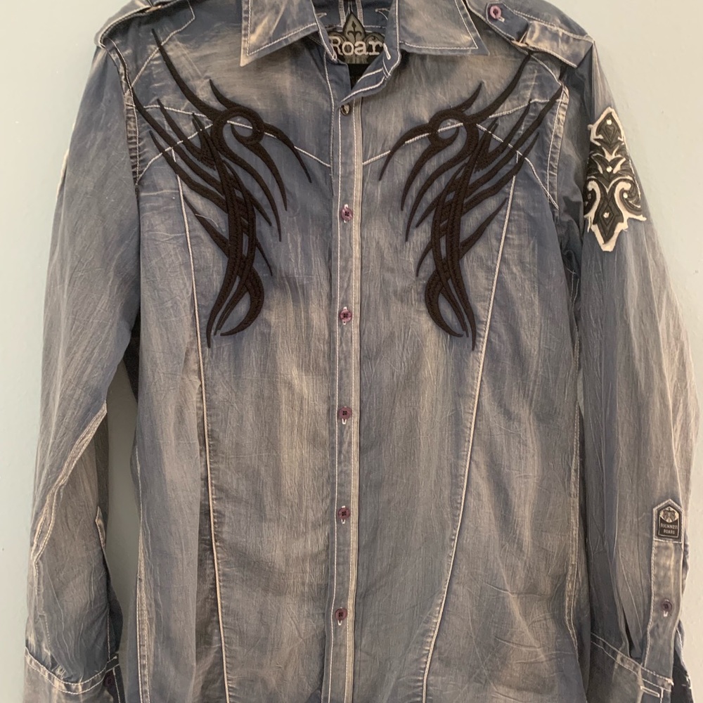 Embellished men’s button down